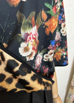 Двусторонняя блуза реглан,леопард+цветочный принт,премиум бренд,gaudi,6 фото