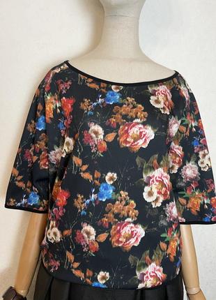Двусторонняя блуза реглан,леопард+цветочный принт,премиум бренд,gaudi,9 фото