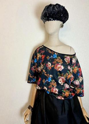 Двусторонняя блуза реглан,леопард+цветочный принт,премиум бренд,gaudi,10 фото
