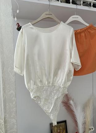 Нарядное белое боди zara