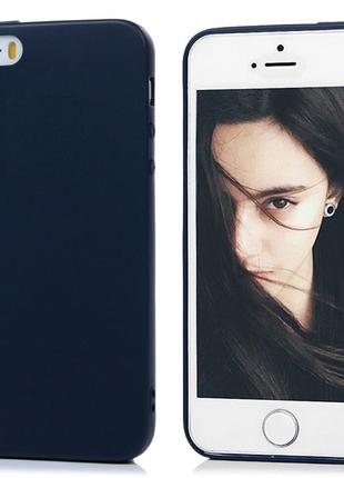 Чохол apple iphone 5 / 5s / se силікон soft touch бампер темно-синій
