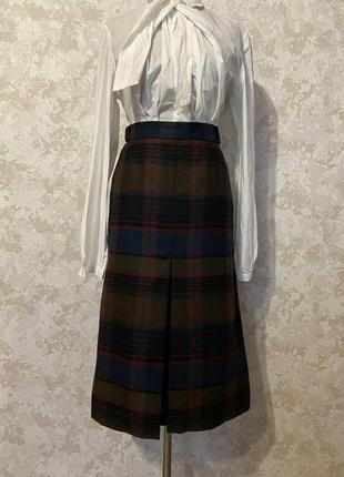 Винтажная прямая юбка в клетку