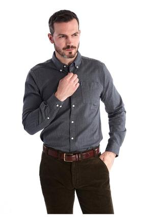 Сорочка barbour herringbone 1 tailored shirt - grey marl