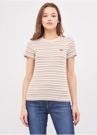 Футболка levi's ss rib baby tee bombarde sepia rose str размер м