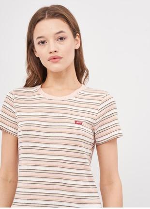 Футболка levi's ss rib baby tee bombarde sepia rose str размер м2 фото