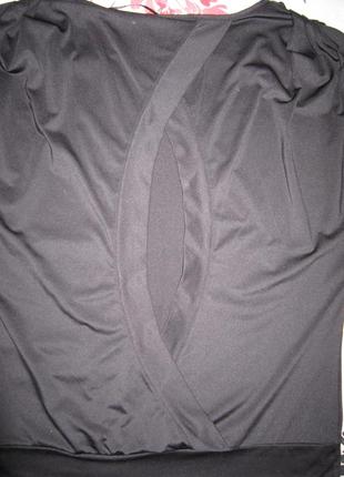 Черная блуза с вырезом на спине5 фото