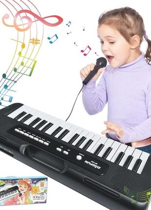 Noaideoi kids piano keyboard, 37-клавишное пианино для детей, музыкальное пианино с микрофоном, портативное4 фото