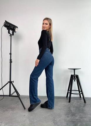Джинсы кокетка прямые с разрезами