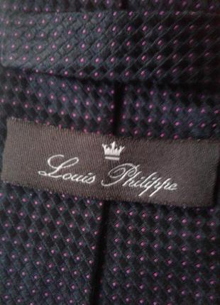 Брендовый шелковый мужской галстук в крапинку louis philippe4 фото