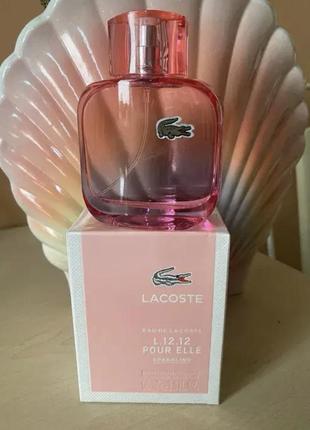 Туалетна вода lacoste l. 12.12 pour elle sparkling 90 ml жіночі лакост спарклінг лакоста рожева парфум  духи3 фото