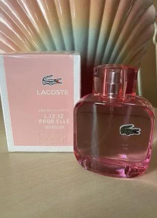 Туалетна вода lacoste l. 12.12 pour elle sparkling 90 ml жіночі лакост спарклінг лакоста рожева парфум  духи5 фото