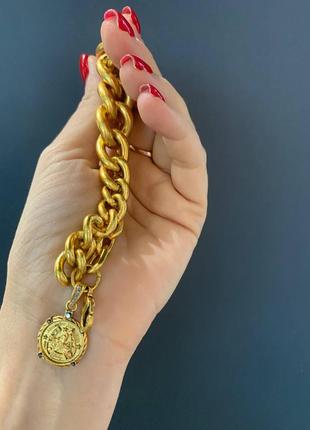 Alexander mcqueen / александ макквин / крупный браслет со звеньями и подвесками 3