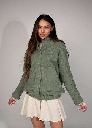 Бомбер букле барашка на кнопках