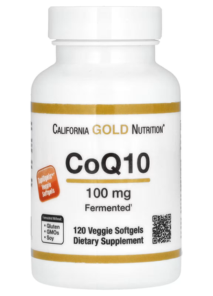 Gold c 1000 мг от california gold nutrition, коэнзим q10, 100 мг, 120 растительных капсул