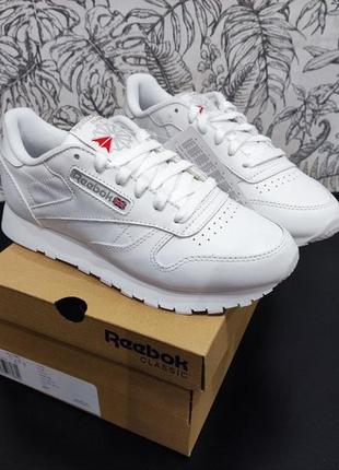 Женские белые кроссовки оригинал рибок класик reebok classic1 фото