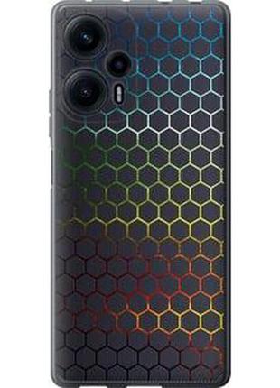 Чехол на xiaomi poco f5 переливающиеся соты из силикона fch_0052757