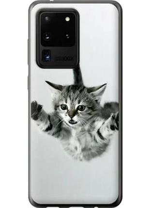 Чехол на samsung galaxy s20 ultra летящий котёнок из силикона fch_012181