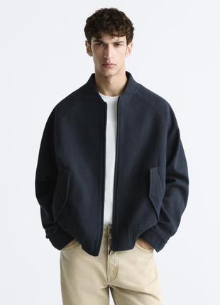 Куртка бомбер zara из шерсти