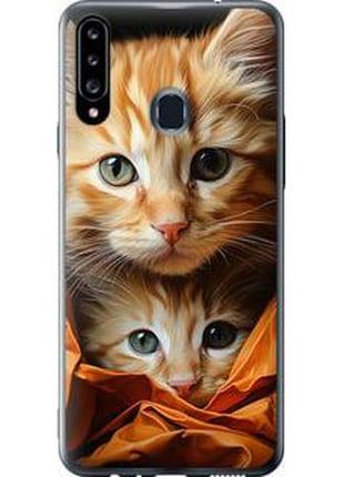 Чехол на samsung galaxy a20s a207f котики 2 из силикона fch_0008261