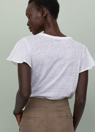 100% льон фірмова біла базова натуральна лляна футболка трикотаж якість!!!4 фото