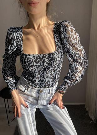 Леопардова блуза zara