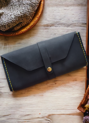 Кошелек клатч из натуральной кожи crazy horse