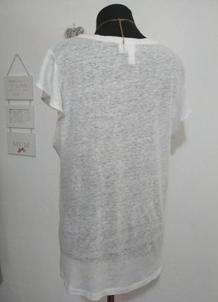 100% льон фірмова біла базова натуральна лляна футболка трикотаж якість!!!9 фото