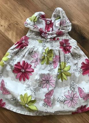 Платье на новорождённую девочку 0-3 месяца1 фото