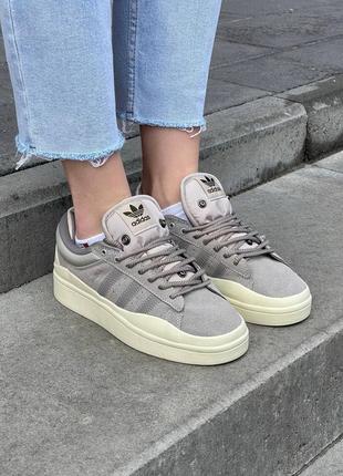 Adidas campus x bad bunny brown beige8 фото