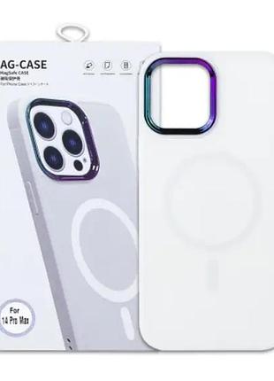 Чехол fiji magsafe ag для apple iphone 14 pro противоударный бампер белый