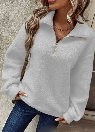 Стильный свитшот женский меховой, худи тедди 42-46 48-52 sin2002-371/1371tве