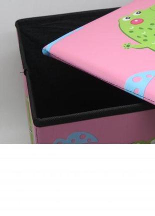 Кошик-пуф для іграшок "крокодил" (рожевий) від lamatoys2 фото