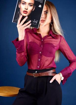 Блуза жіноча  бордо шифонова  люрекс м, хл, 3хл