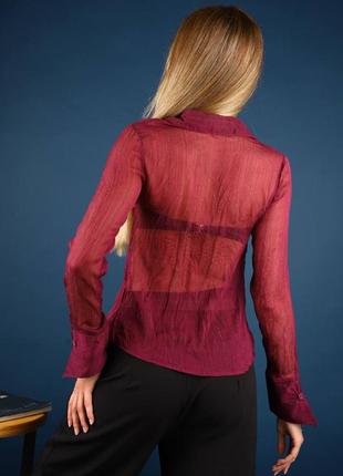 Блуза жіноча  бордо шифонова  люрекс м, хл, 3хл3 фото