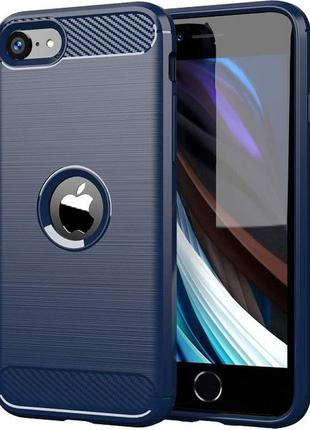 Чехол fiji polished carbon для apple iphone se 2022 противоударный бампер синий