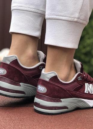 New balance 991🆕шикарные женские кроссовки🆕бордовые замшевые нью баланс 9913 фото