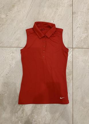 Поло футболка майка спортивная nike golf красная1 фото