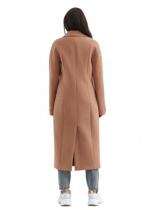 Пальто женское миди, демисезонное, кашемировое, шерстяное, двубортное, весеннее осеннее, кэмел8 фото