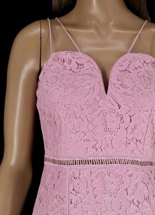 Красиве мереживне пудрове плаття міді "new look little mistress". розмір uk10.4 фото