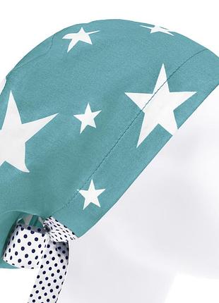 Медична шапочка шапка жіноча тканинна бавовняна багаторазова принт зірки на хірургічному