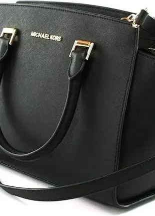 Сумка micharl kors selma medium черная6 фото