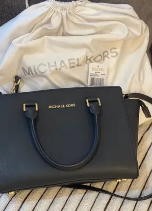 Сумка micharl kors selma medium черная8 фото