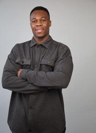 Сорочка темно-сіра (меланж) чоловіча