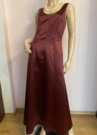 Длинное нарядное платье атлас-масло/ м/brend zero