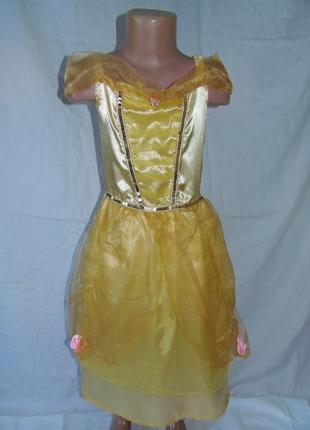 Желтое карнавальное платье принцессы на 6-8 лет