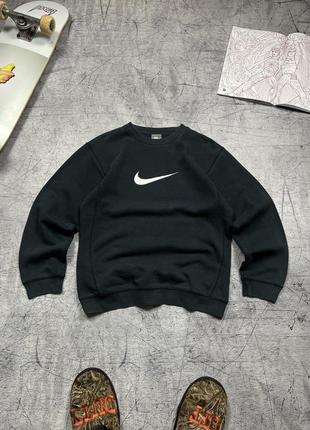 Винтажный свитшот от nike с вышитым сушем nike big central swoosh sweatshirt