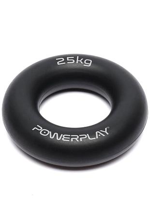 Эспандер кистевой силиконовый powerplay pp-4324 hand grip ring hard 25 кг. черный