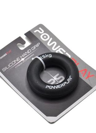 Эспандер кистевой силиконовый powerplay pp-4324 hand grip ring hard 25 кг. черный