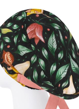 Медицинская шапочка шапка женская тканевая хлопковая многоразовая принт фея в саду2 фото