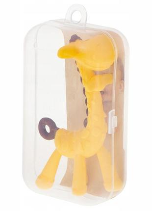 Силіконовий прорізувач-іграшка для зубів дитини 2life жирафік 3d y28 в кейсі жовтий v-117162 фото